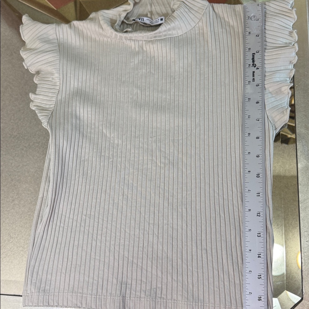 Zara  Ribbed Top with Ruffles - Picture 4 of 5